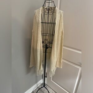 BB Dakota Elegant Cream Open-Front Sweater Size XS